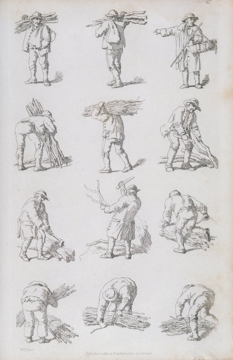 Illusztráció a „Rusztikus figurák rézkarcai: a táj díszítésére”, 1815 alkotó: William Henry Pyne
