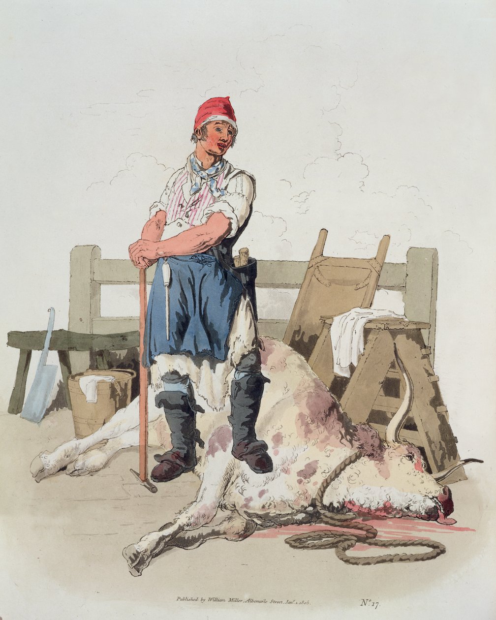 Slaughterman, a "Costume of Great Britain"-ből, William Miller kiadója, 1805 alkotó: William Henry Pyne