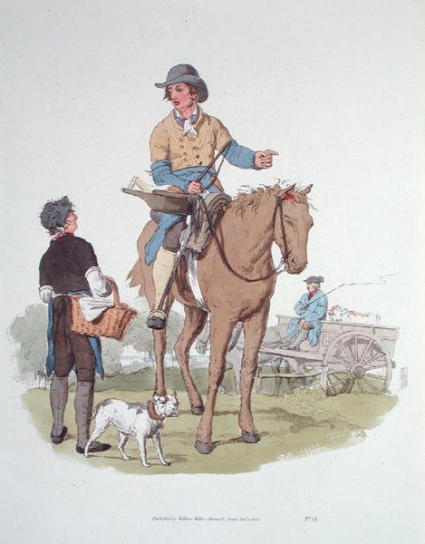A hentes, a "The Costume of Great Britain" című, 1805-ben megjelent kötetből (akvatinta) alkotó: William Henry Pyne