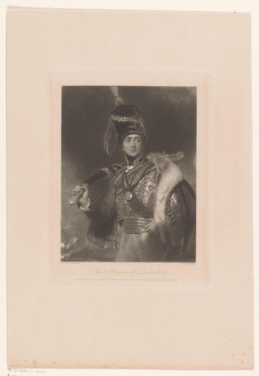 Portréja Charles William Vane és Charles William Stewart Londonderry márkija (cím a tárgyon) alkotó: William Henry Simmons