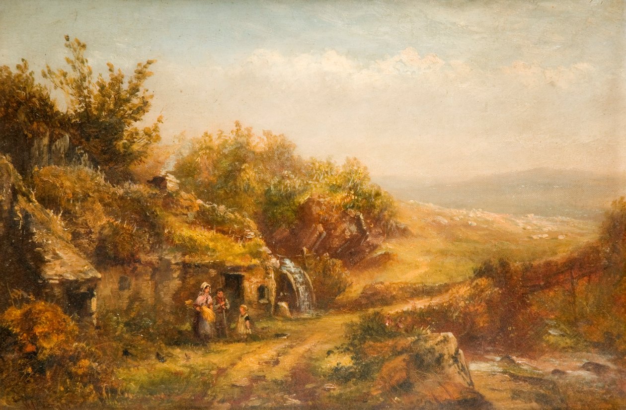 Házikó és malomkerék, alkotó: William Henry Vernon