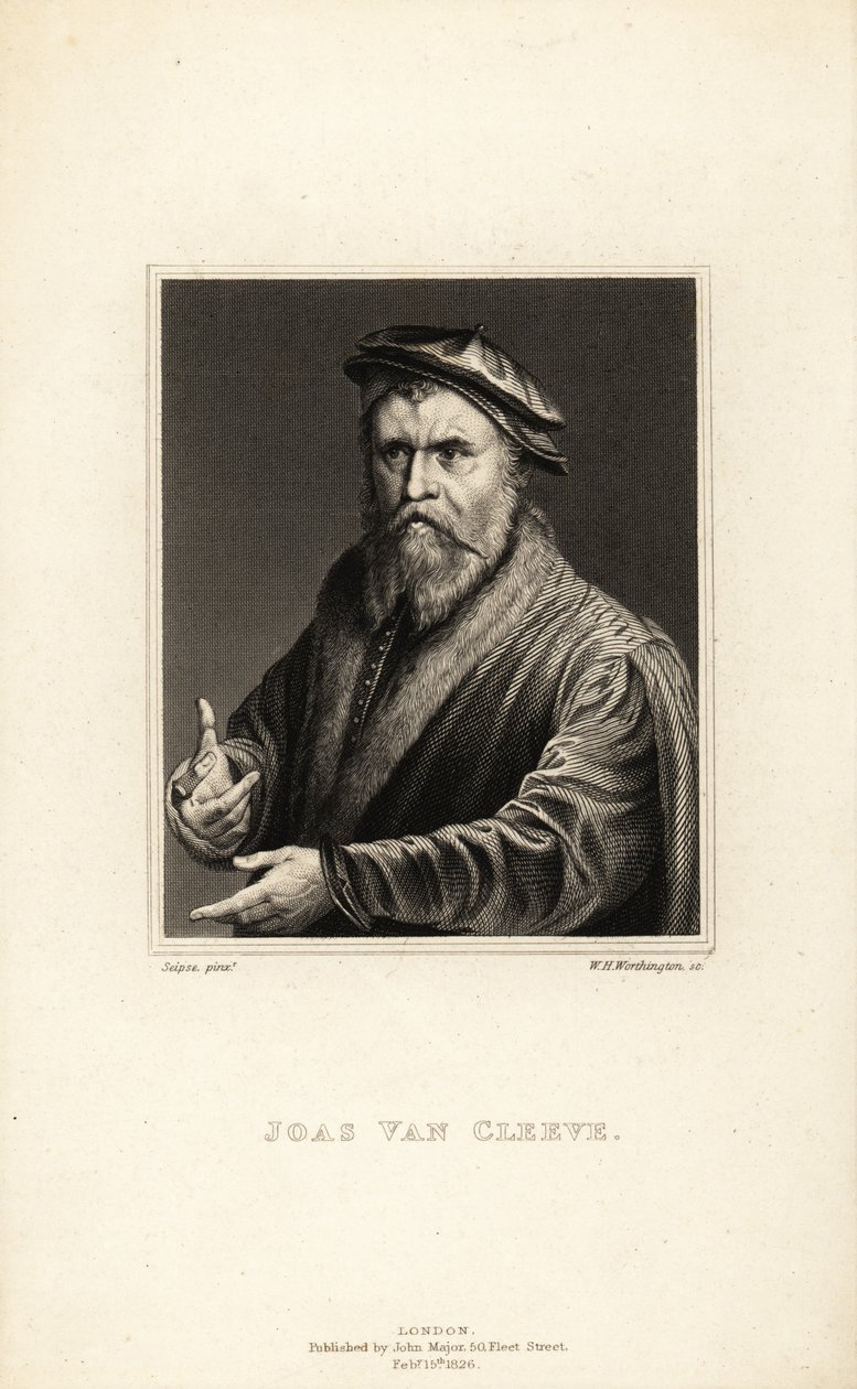 Joos van Cleve, Antwerpenben tevékenykedő festő portréja, 1485-1540 körül alkotó: William Henry Worthington