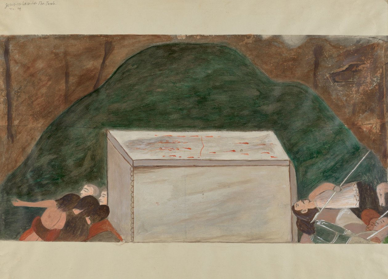 14. számú keresztút: Jézust sírba helyezik, c. 1936. alkotó: William Herbert