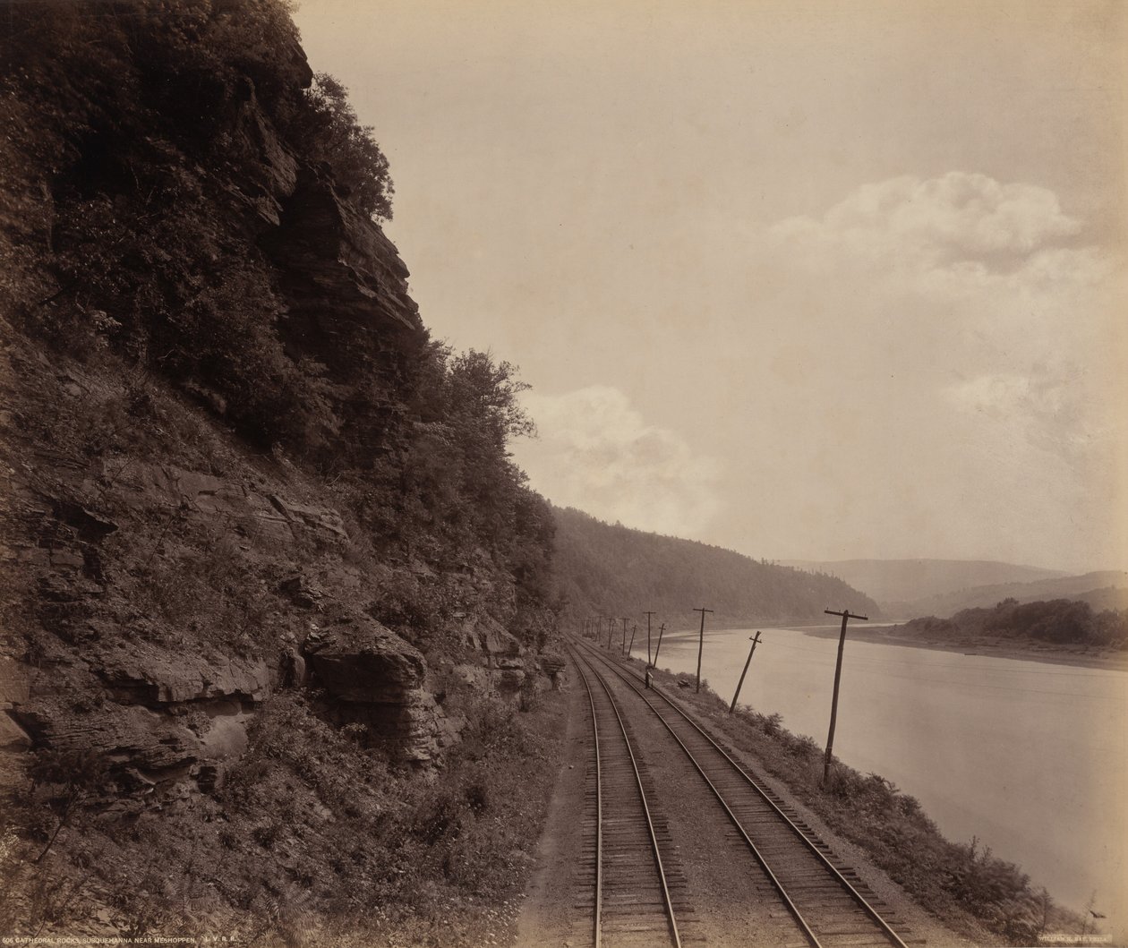 Katedrális sziklák, Susquehanna, Meshoppen közelében,c. 1895 (fotó) alkotó: William Herman Rau