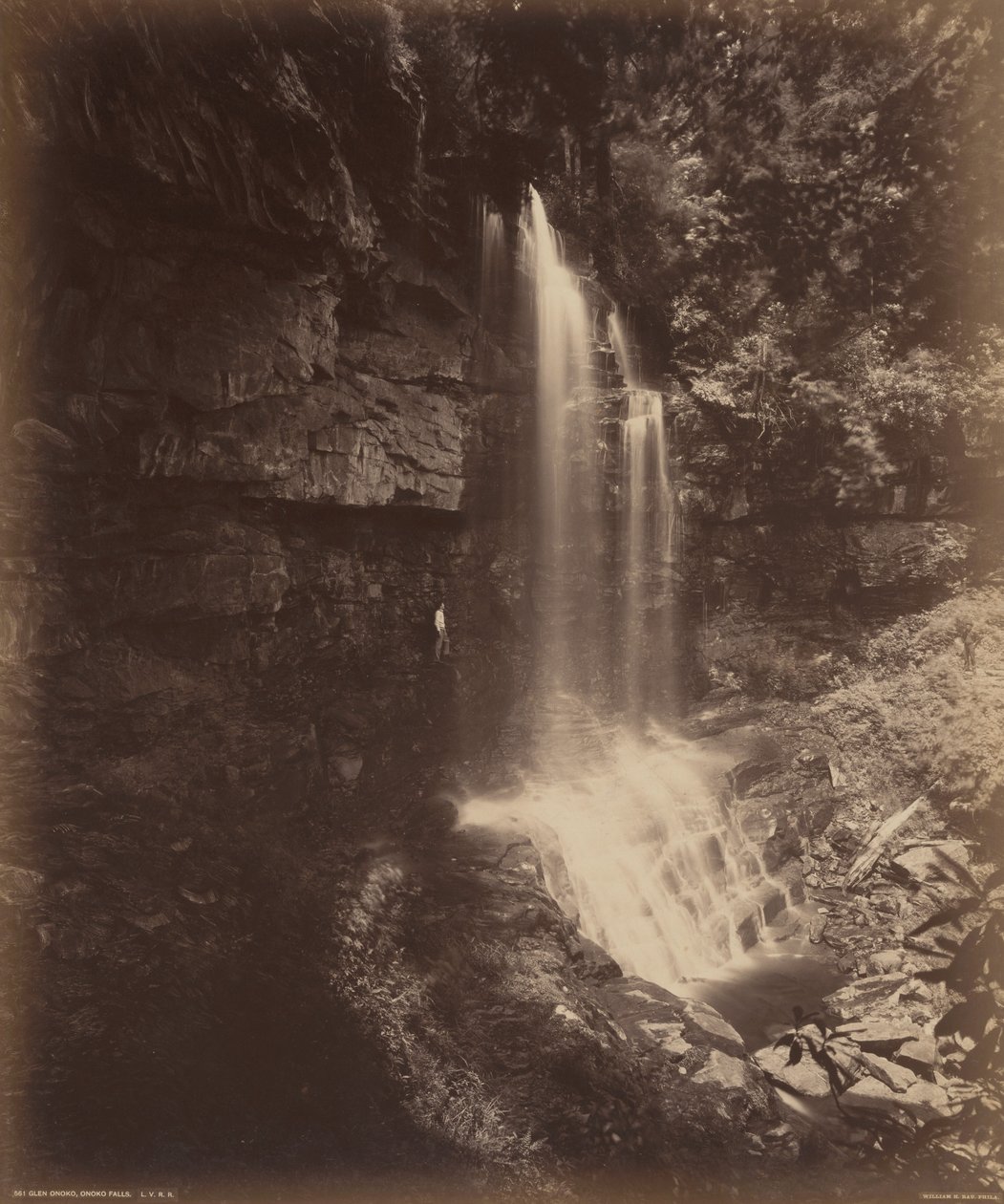 Glen Onoko, Onoko vízesés, 1895 körül (fotó) alkotó: William Herman Rau
