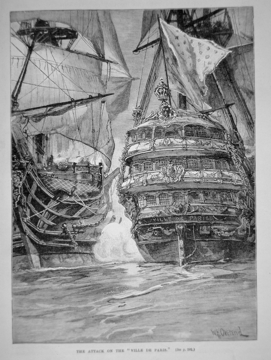 Támadás a „Ville de Paris” (litho) ellen alkotó: William Heysham (after) Overend