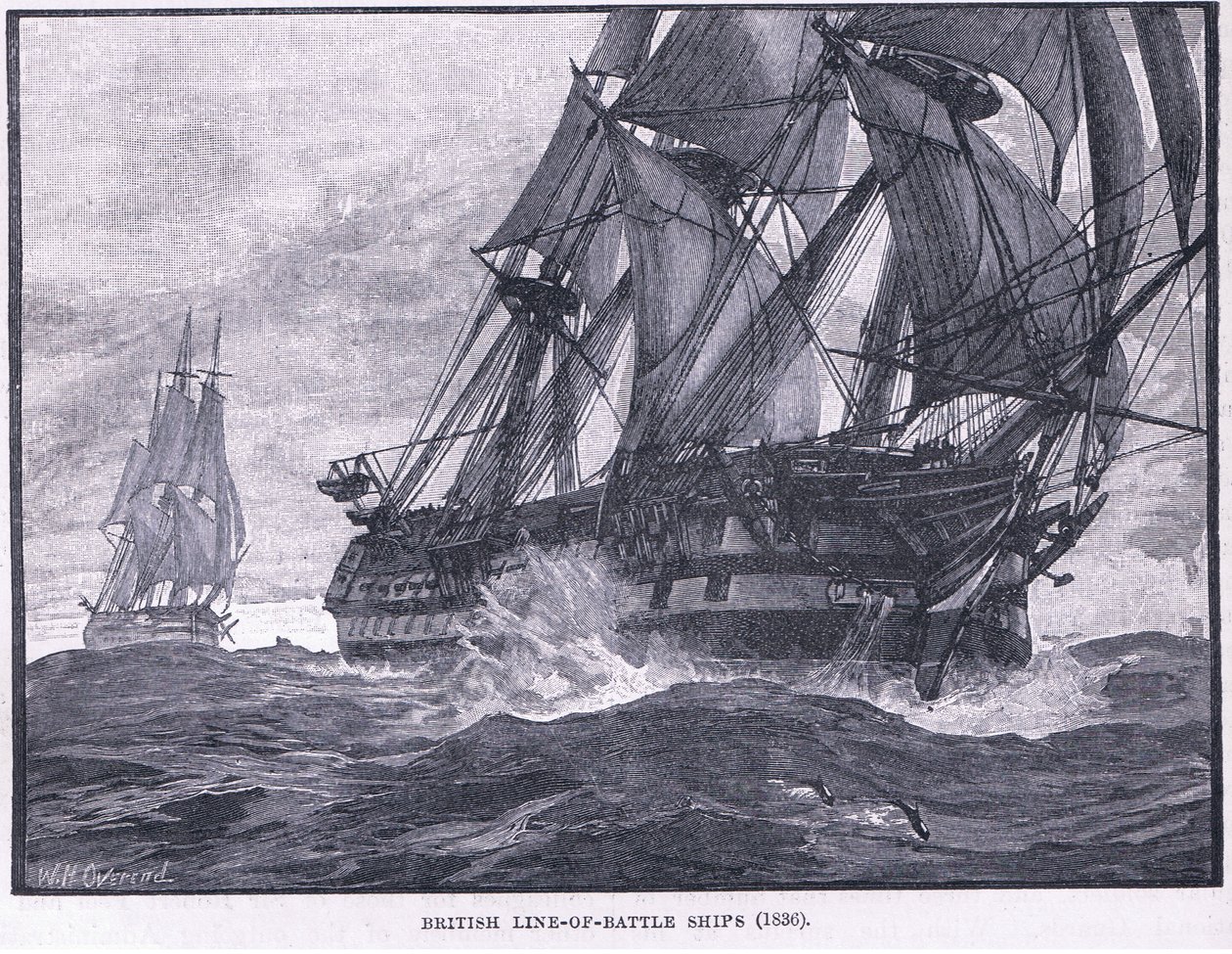Brit csatahajók sora i.sz. 1836 alkotó: William Heysham Overend
