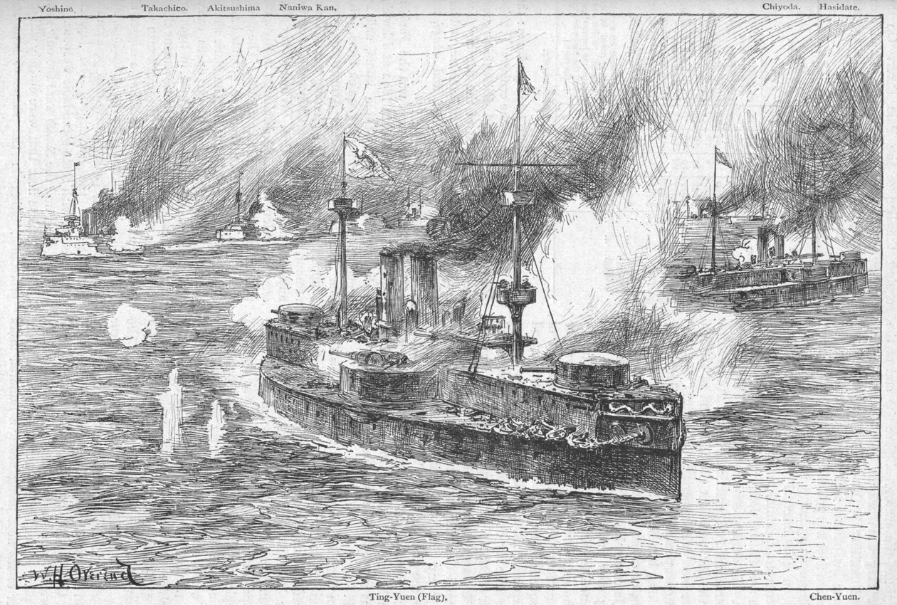 A Yalu-i csata, 1895, 1902 alkotó: William Heysham Overend