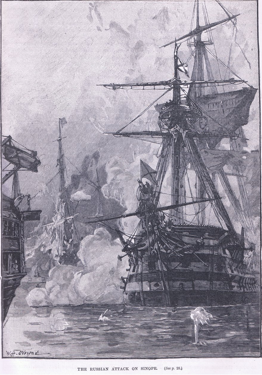 Az orosz támadás Szinope ellen 1853 AD alkotó: William Heysham Overend