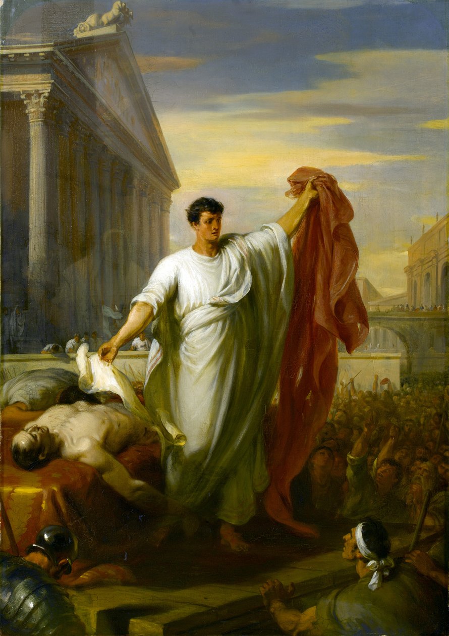 Marc Anthony Caesar végrendeletét olvassa alkotó: William Hilton