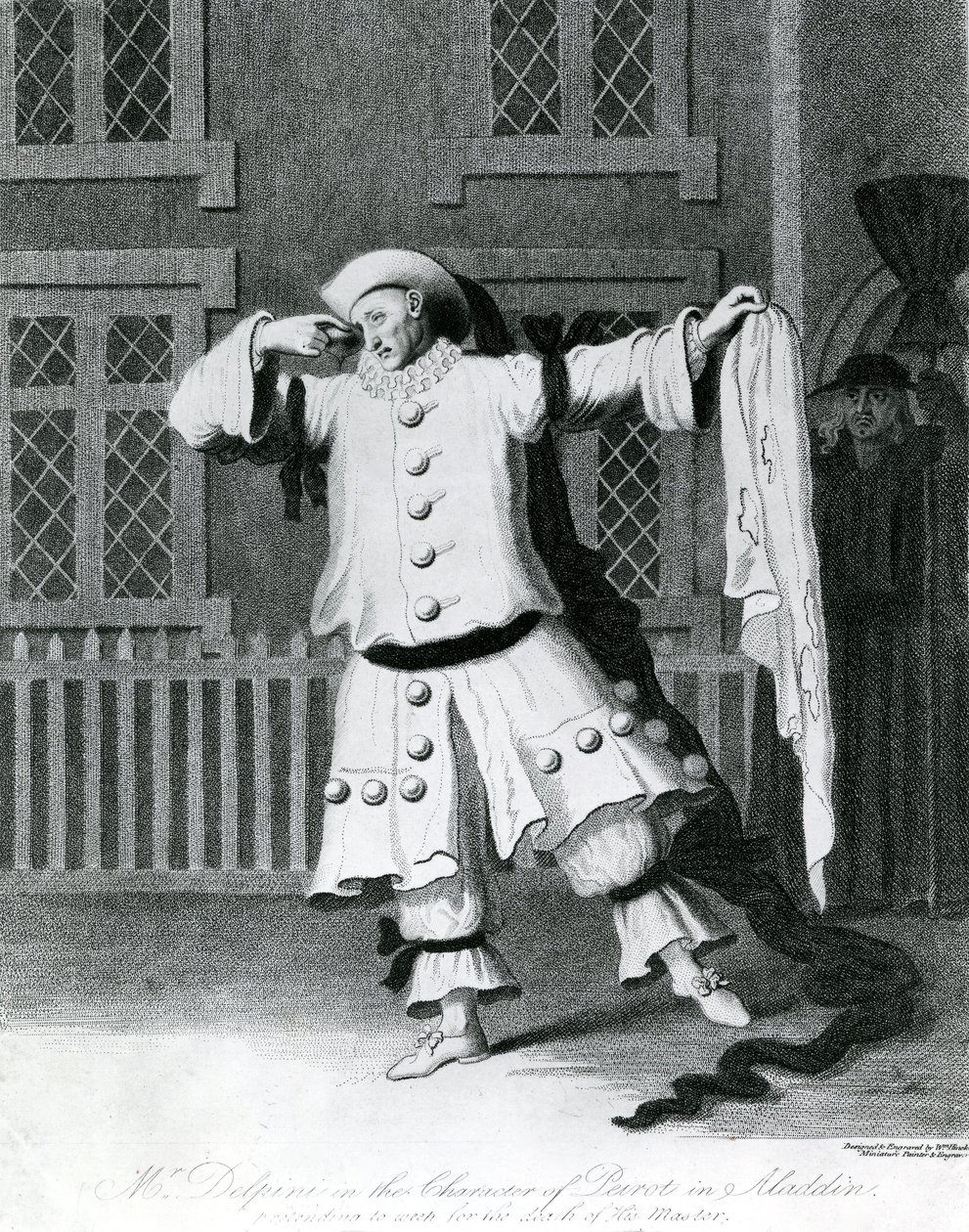 Delphini úr Pierot szerepében az Aladdinban, 1780-1790 alkotó: William Hincks