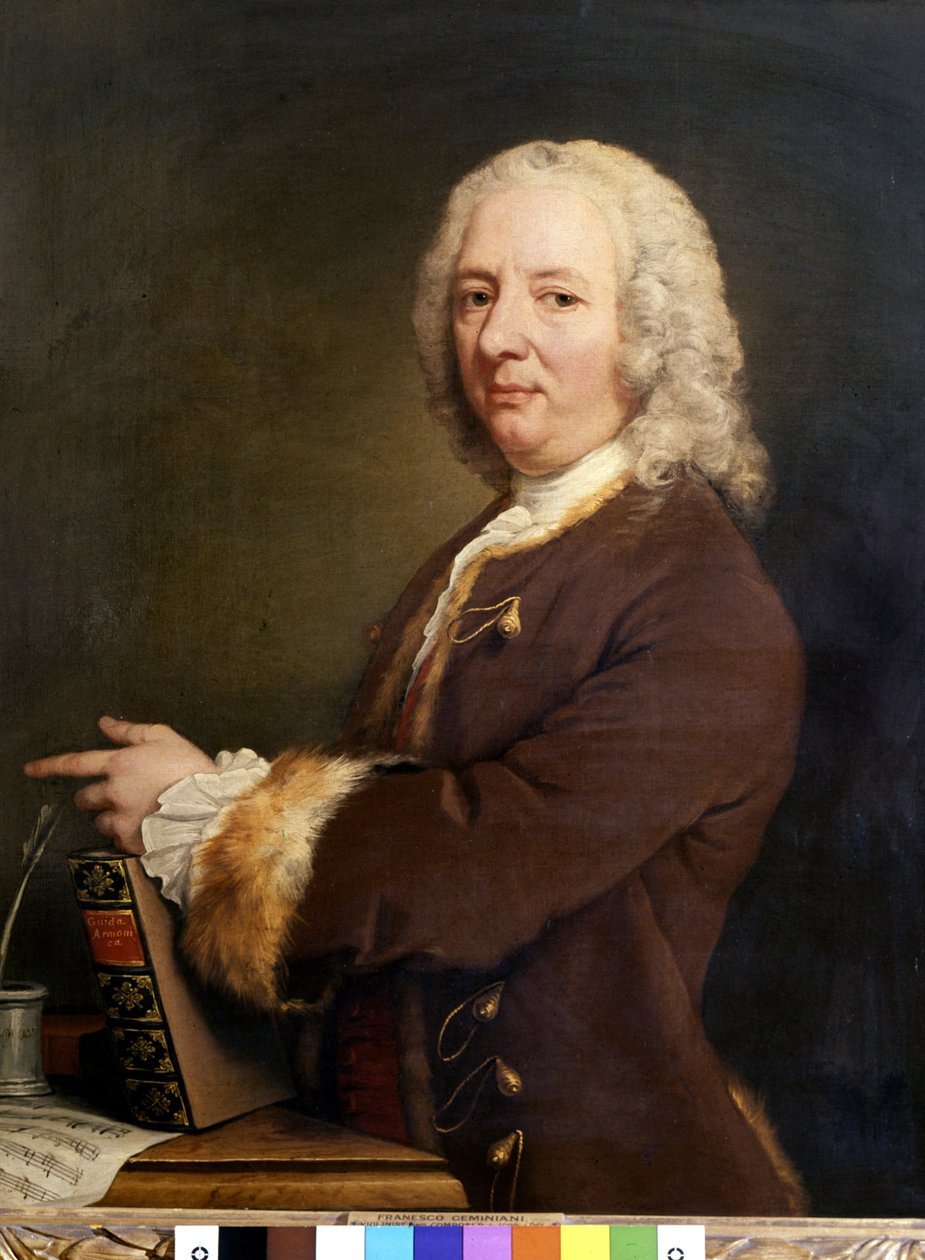 Francesco Saverio Geminiani portréja.Olasz zenész alkotó: William Hoare