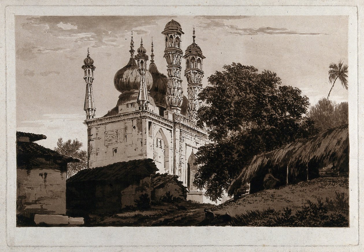 Egy mecset Gazipoorban( alkotó: William Hodges