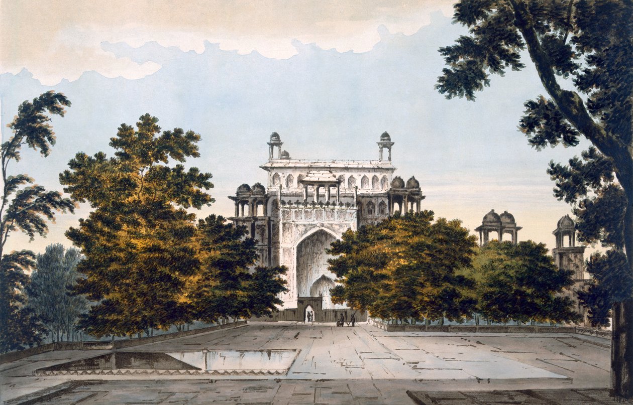 Akbar császár sírjának egy része Secundruban, 1785-88 (színes akvatinta) alkotó: William Hodges