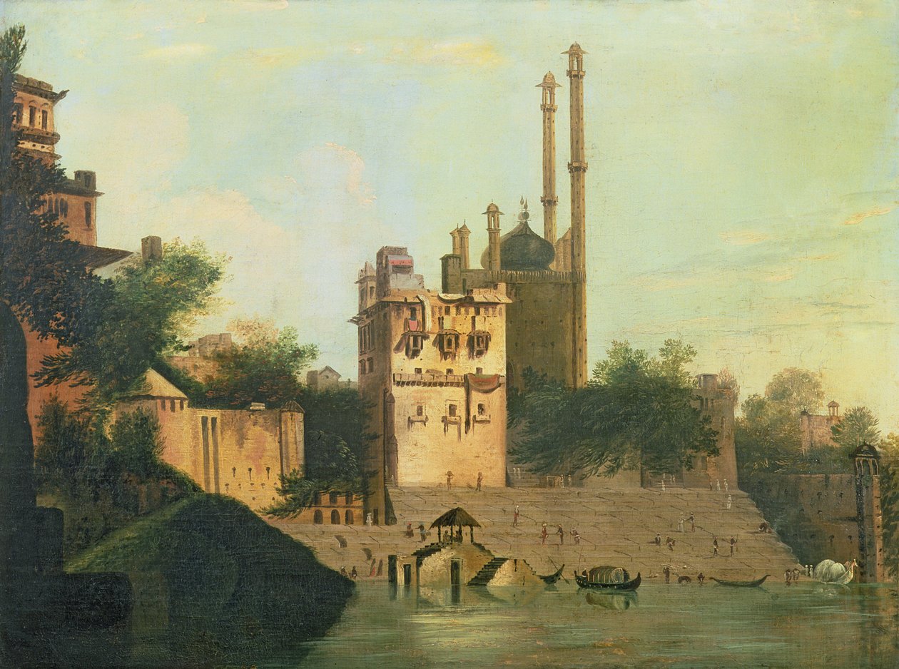 Foster 94 (88) Aurangzeb mecset a Gangesz folyón, Raja Abal palota, Benares alkotó: William Hodges