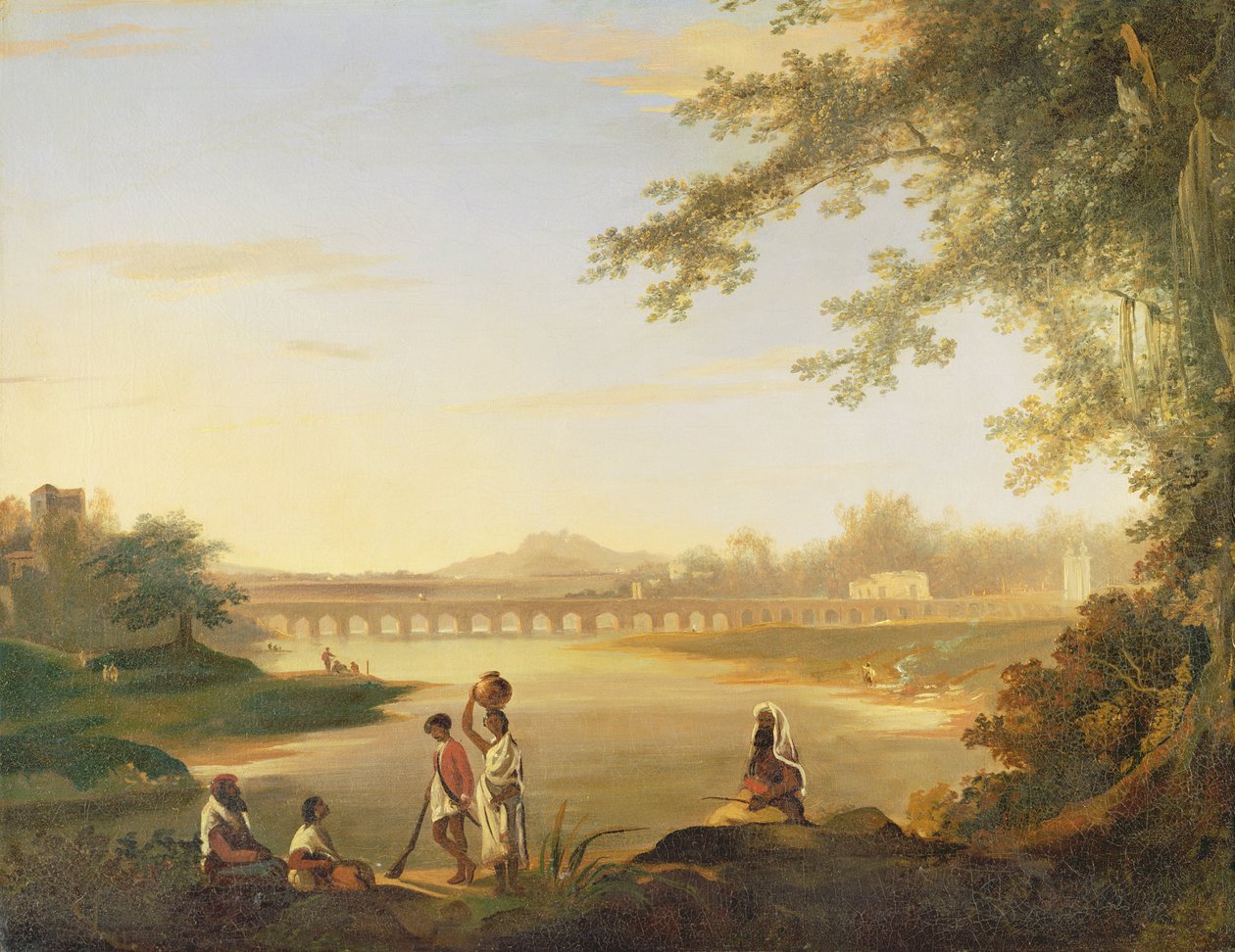 A Marmalong híd, előtérben egy szepoy és bennszülöttek, 1783 körül alkotó: William Hodges