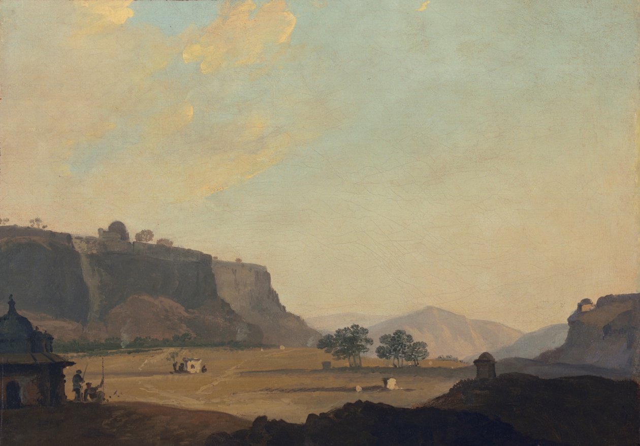 Kilátás Fort Gwalior közelében, India, 1783 körül alkotó: William Hodges