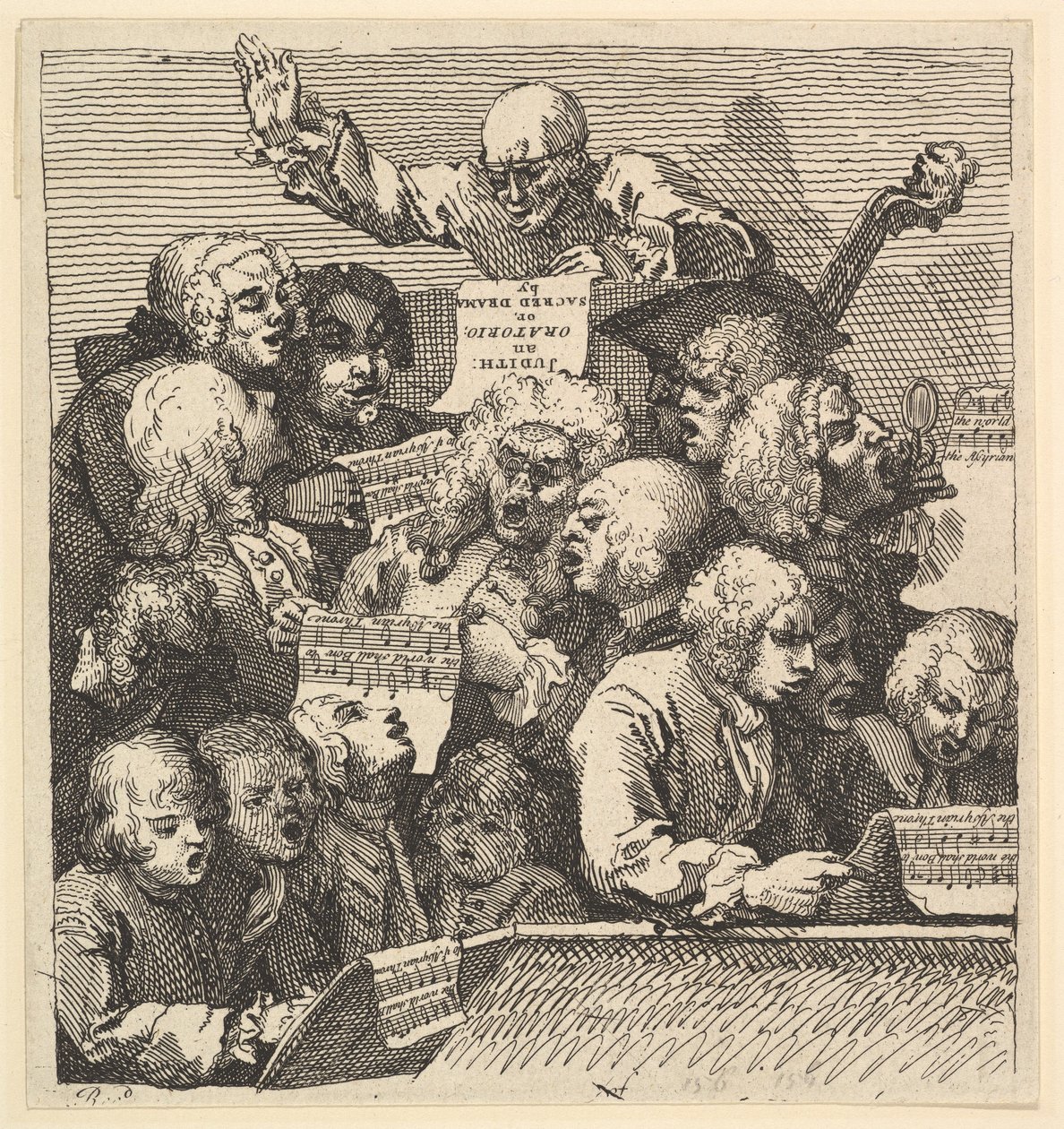 Énekeskórus, avagy Az oratórium, 1732. december. alkotó: William Hogarth