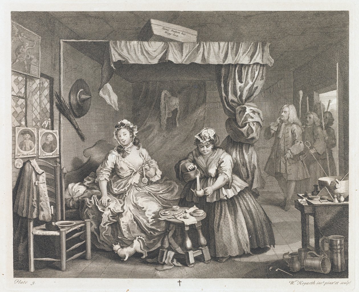 A parázna bukás, 1732-ben tervezték, 1744-ben nyomtatták Lloyd Spencer ajándéka (rézkarc és gravírozás) alkotó: William Hogarth