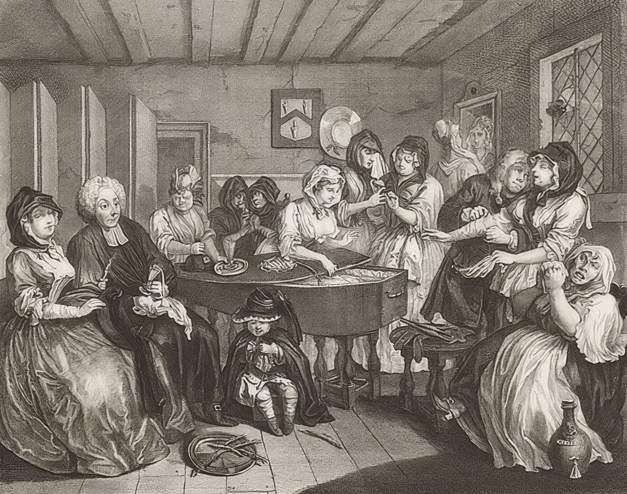 Egy szajha? S Haladás / A kurva útja. 6. lap: A temetés. 1732 alkotó: William Hogarth