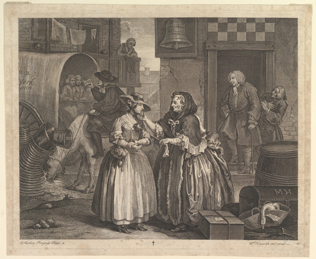A parázna fejlődés, 1. tábla, 1732. április. alkotó: William Hogarth