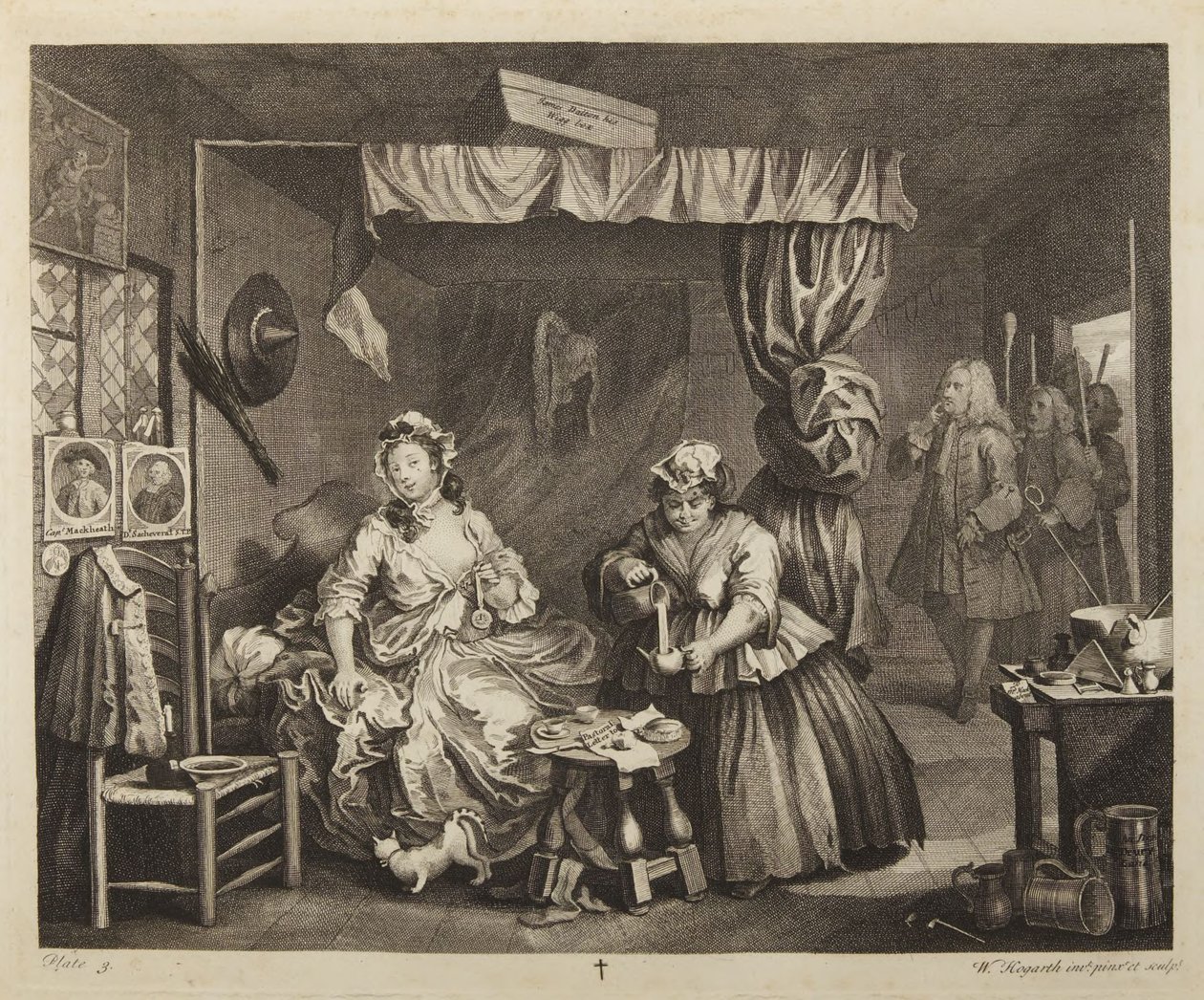 Egy szajha élete, 3. metszet alkotó: William Hogarth