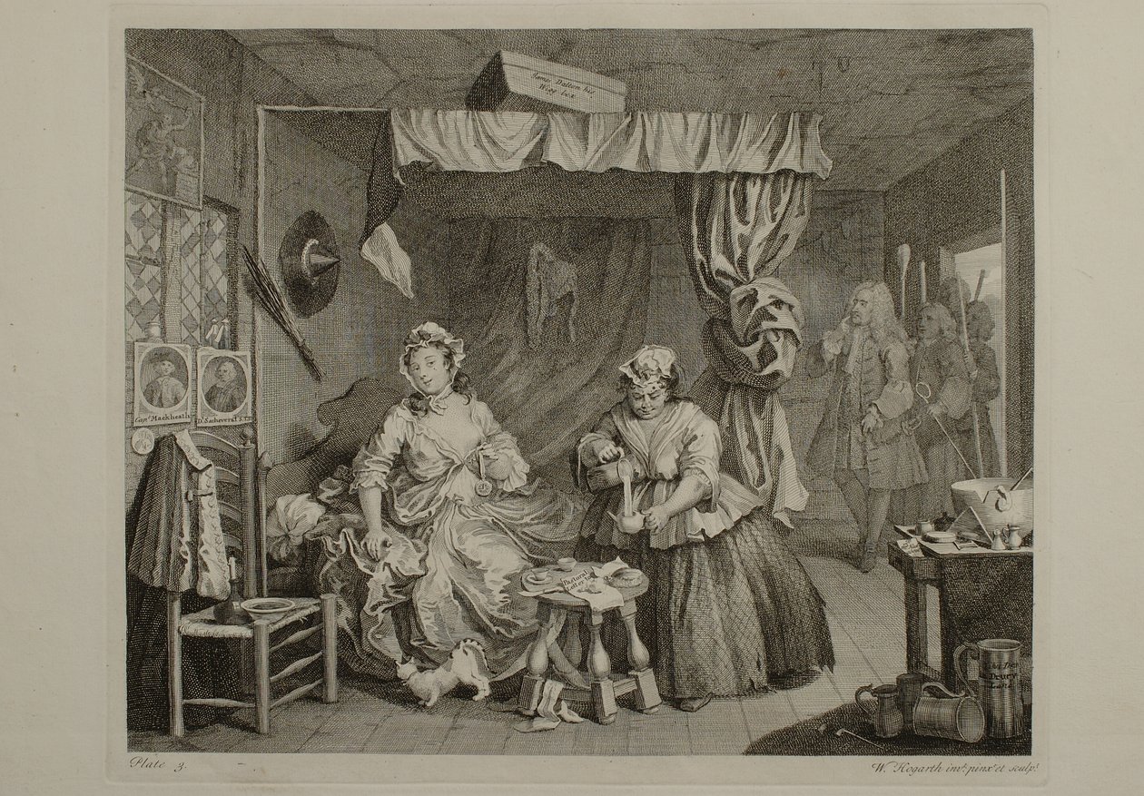 Egy szajha élete: 3. metszet alkotó: William Hogarth