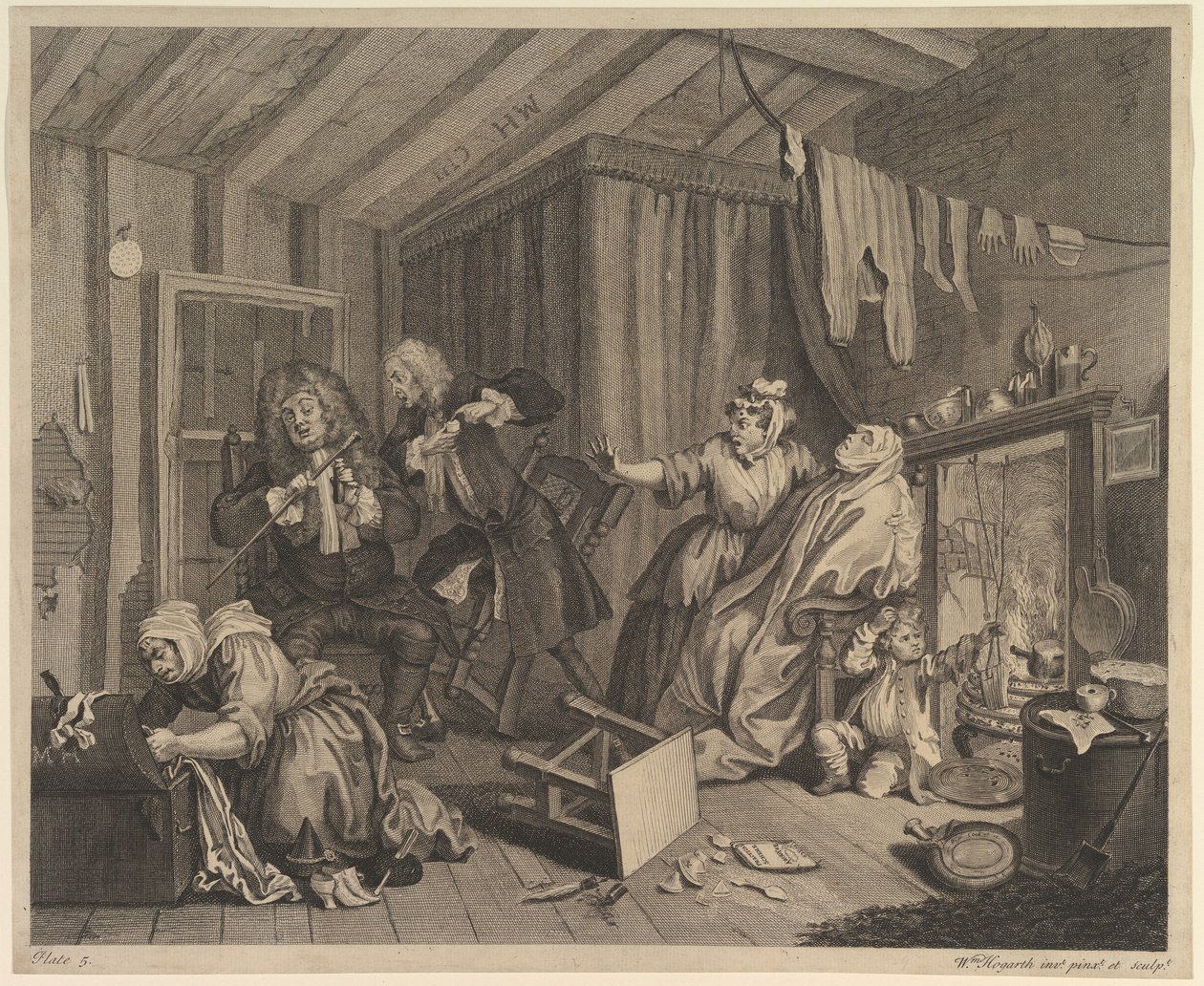 A parázna fejlődés, 5. tábla, 1732 áprilisa előtt. alkotó: William Hogarth