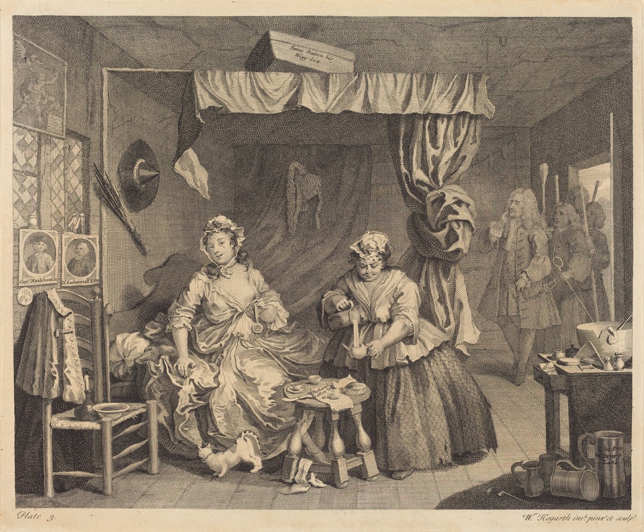 Egy szajha élete: 3. lap alkotó: William Hogarth