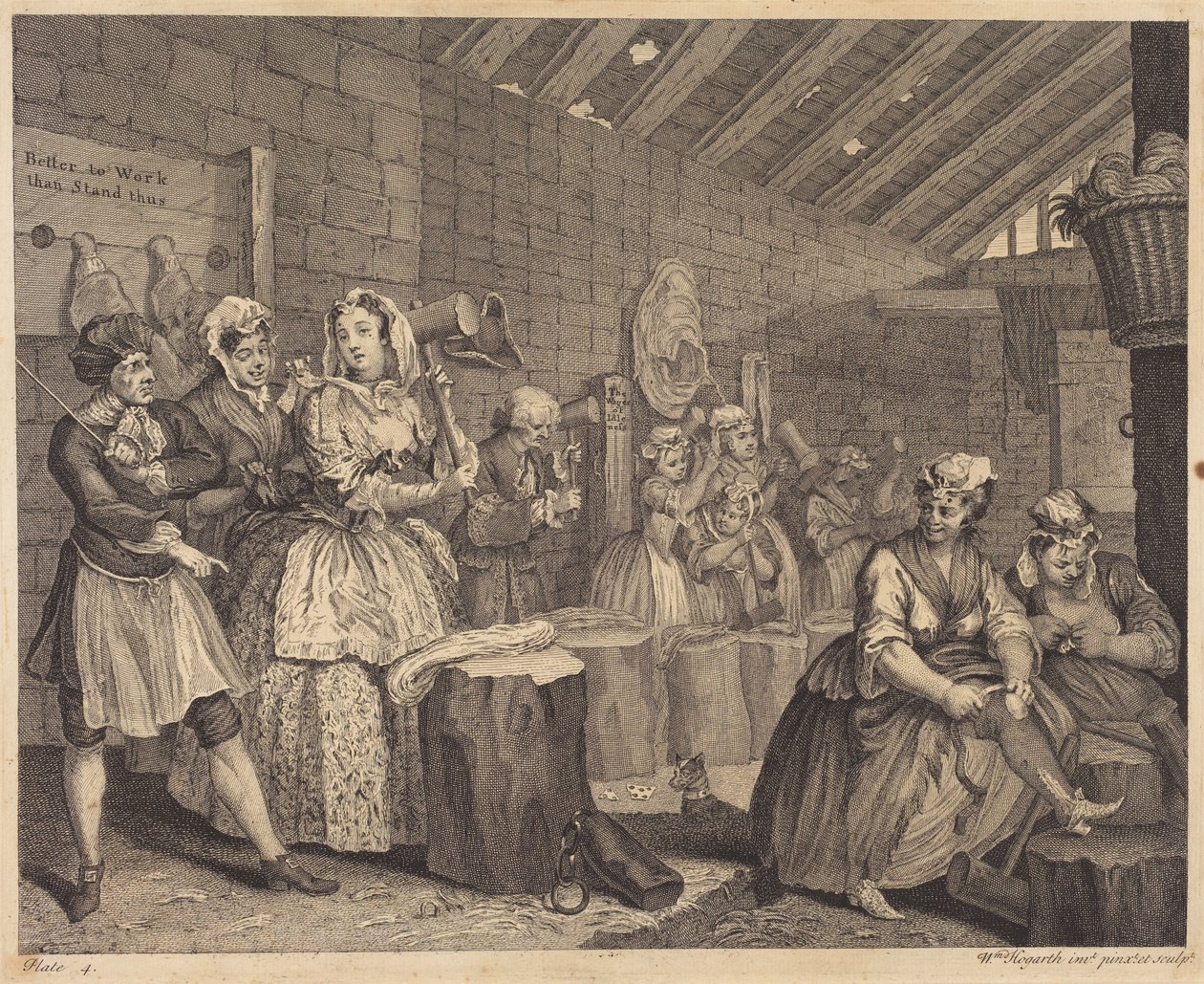 Egy szajha élete: 4. lap alkotó: William Hogarth