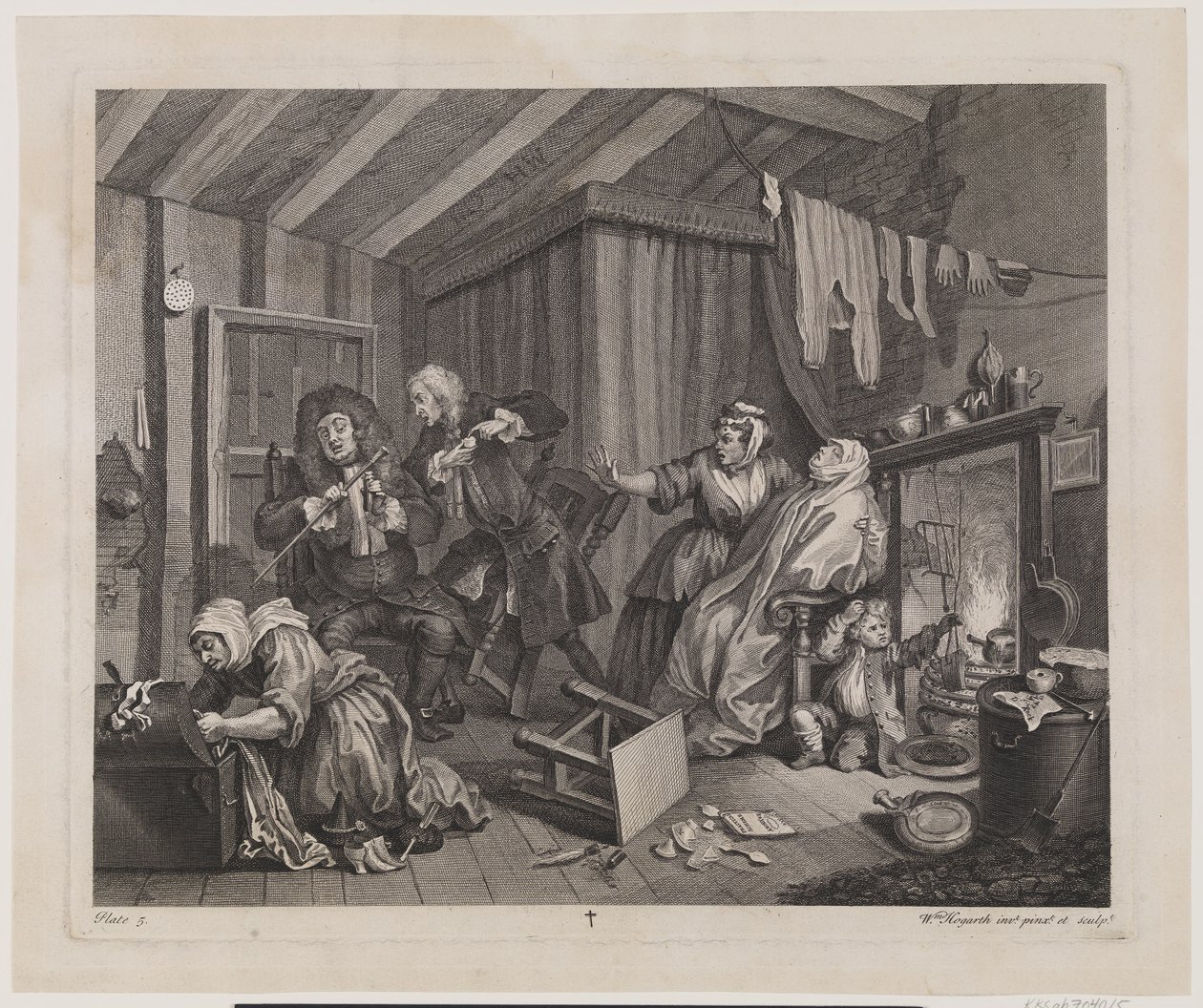 Egy szajha fejlődése, 5. tábla alkotó: William Hogarth