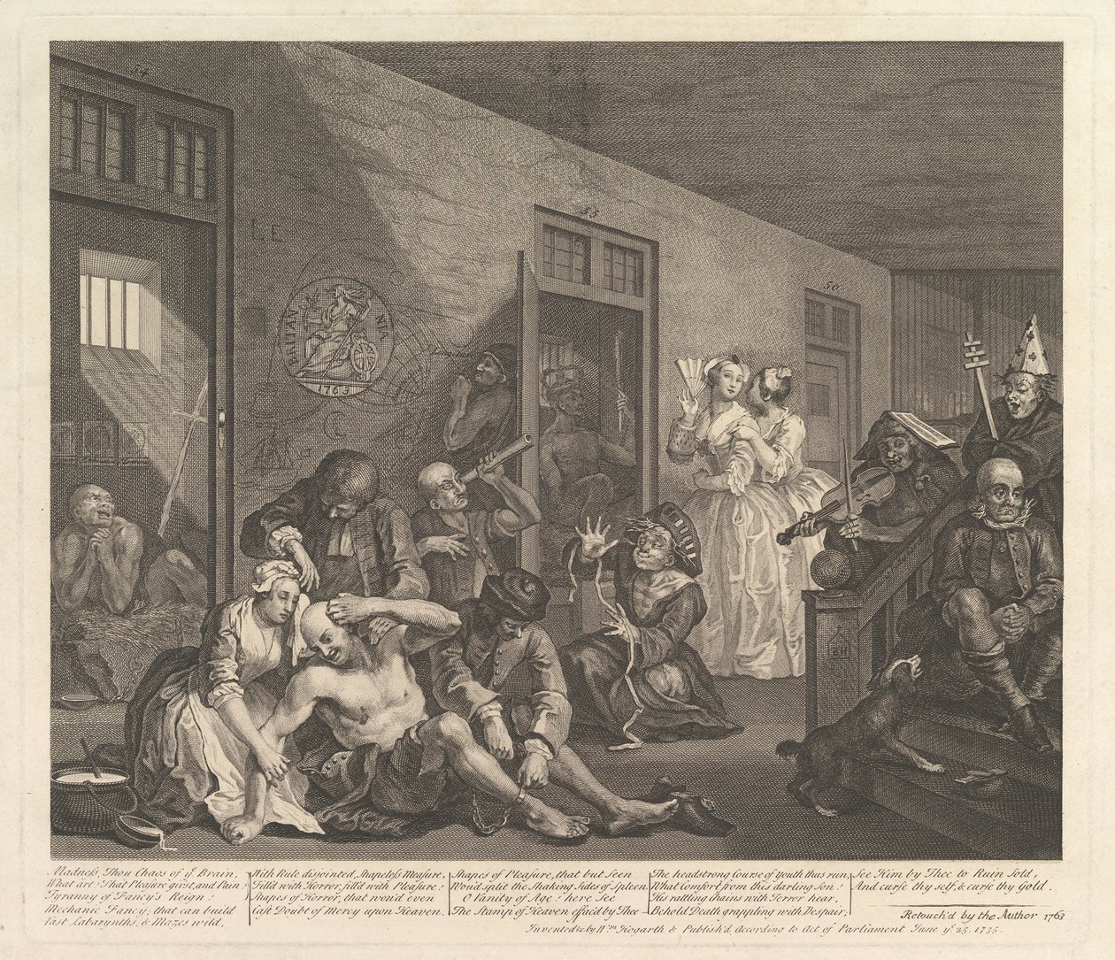 A Rakes Progress, 8. tábla, [1735. június 25.], újra kiadva 1763-ban. alkotó: William Hogarth
