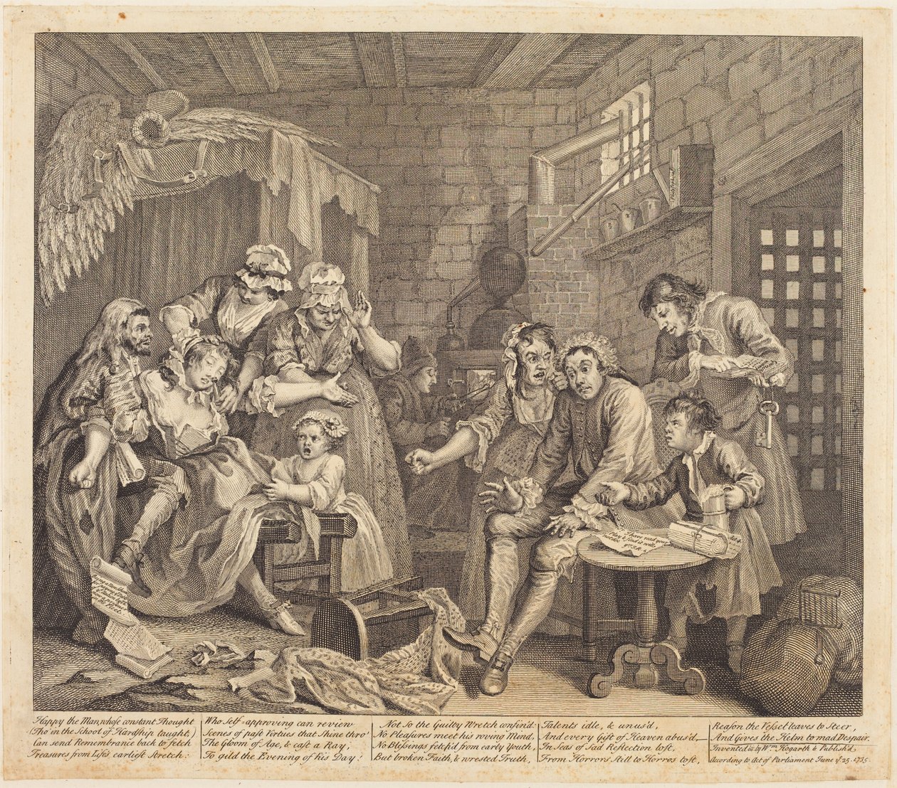 Egy kéjhajhász pályafutása: 7. tábla alkotó: William Hogarth