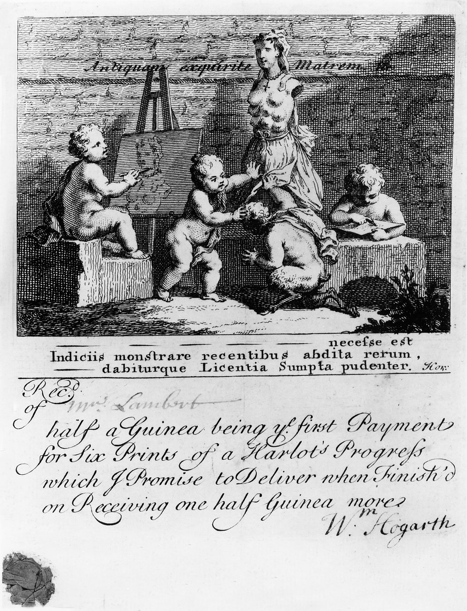 Előfizetői jegy az 1731-es „A szajha fejlődése” című filmre alkotó: William Hogarth