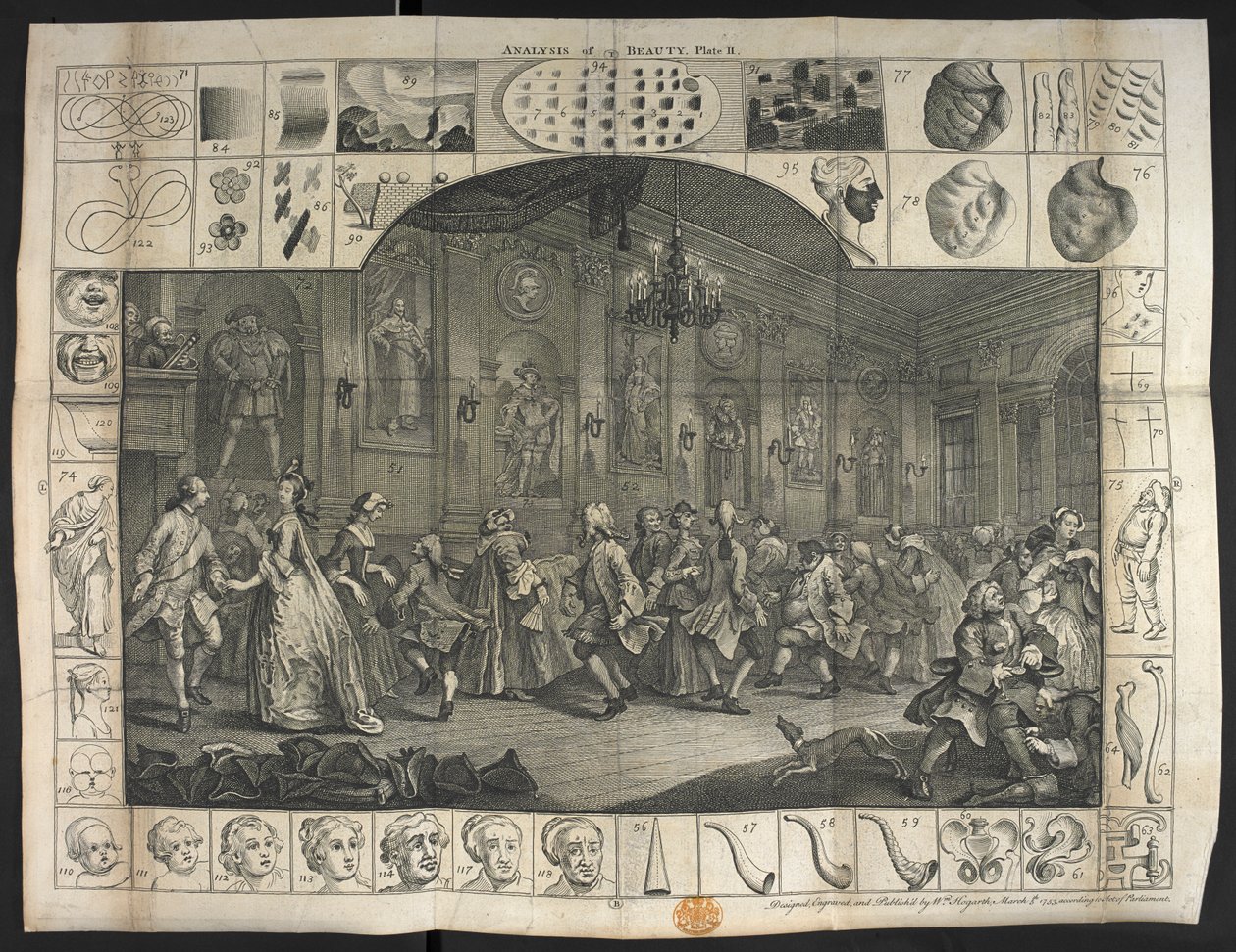 Nagyszámú ember táncol alkotó: William Hogarth