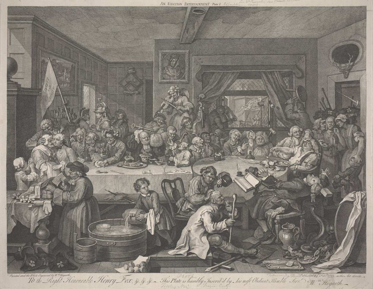 Egy választási szórakozás alkotó: William Hogarth