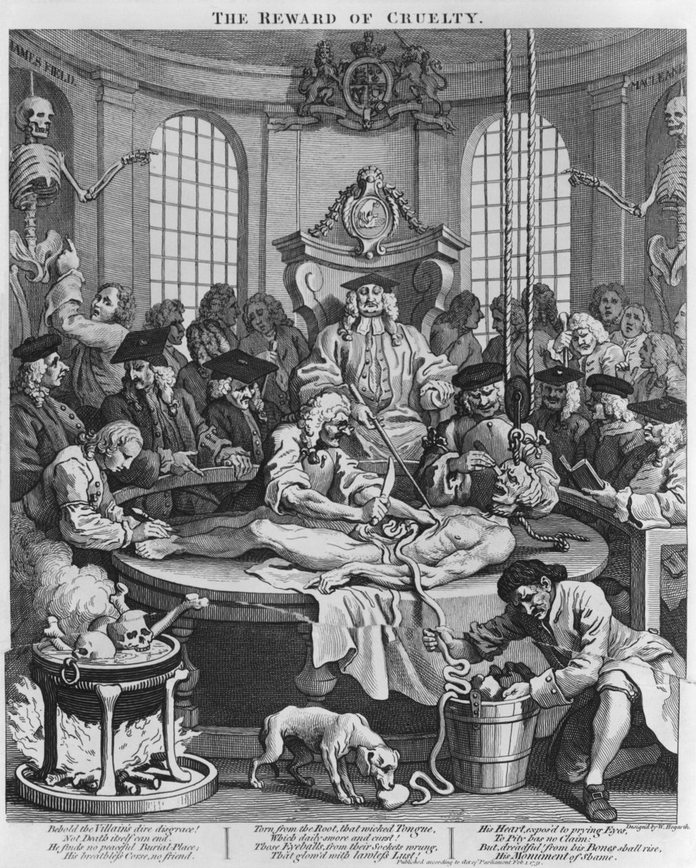 Boncolás vagy A kegyetlenség jutalma, A kegyetlenség négy szakaszából, 1751 alkotó: William Hogarth