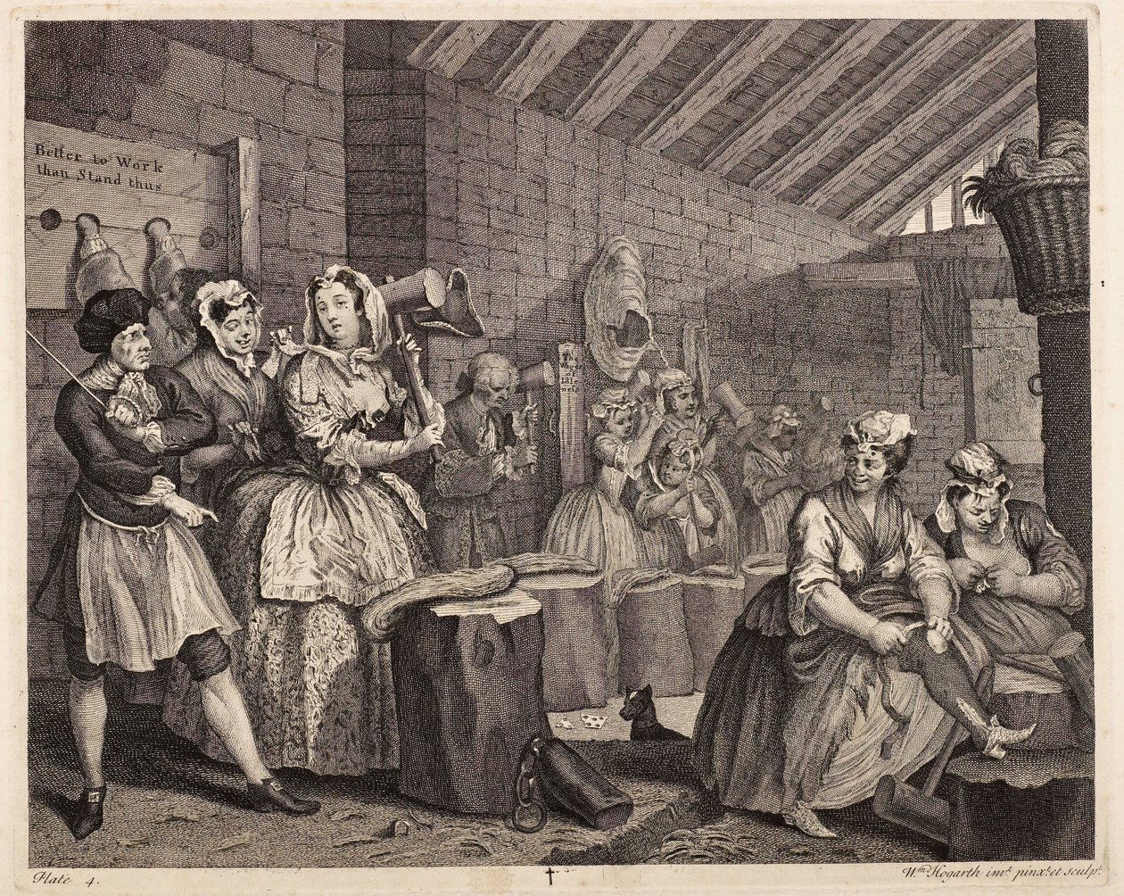 Kendertörés a Bridewellben: Egy prostituált pályafutása, 4. tábla alkotó: William Hogarth