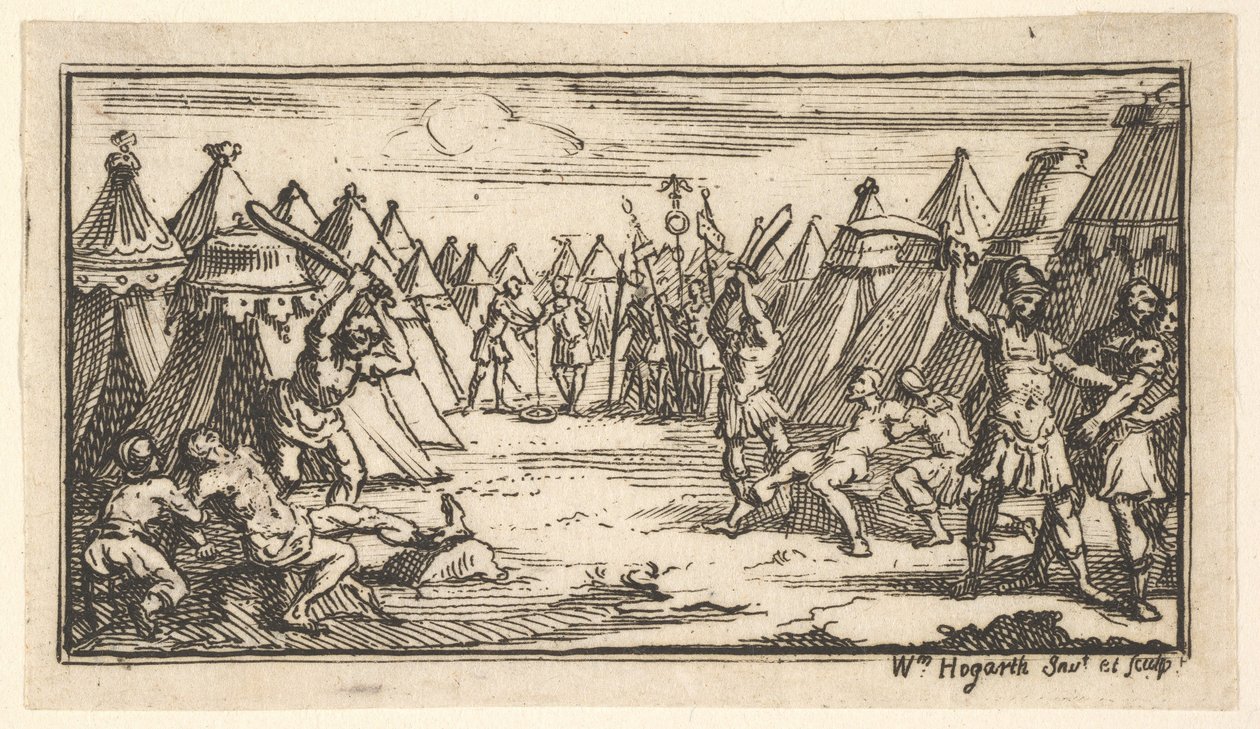 John Beaver, Breaking the Legs, Római katonai büntetések, 1725, 1725 után. alkotó: William Hogarth