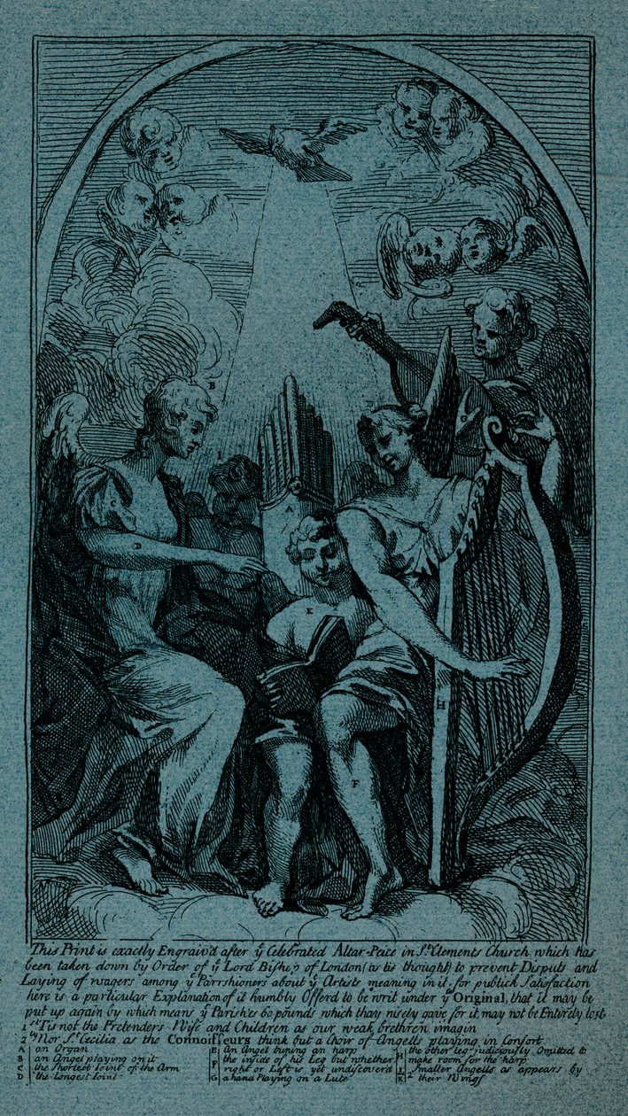 Burleszk a Kents-oltáron, St Clement Danes, 1725 alkotó: William Hogarth
