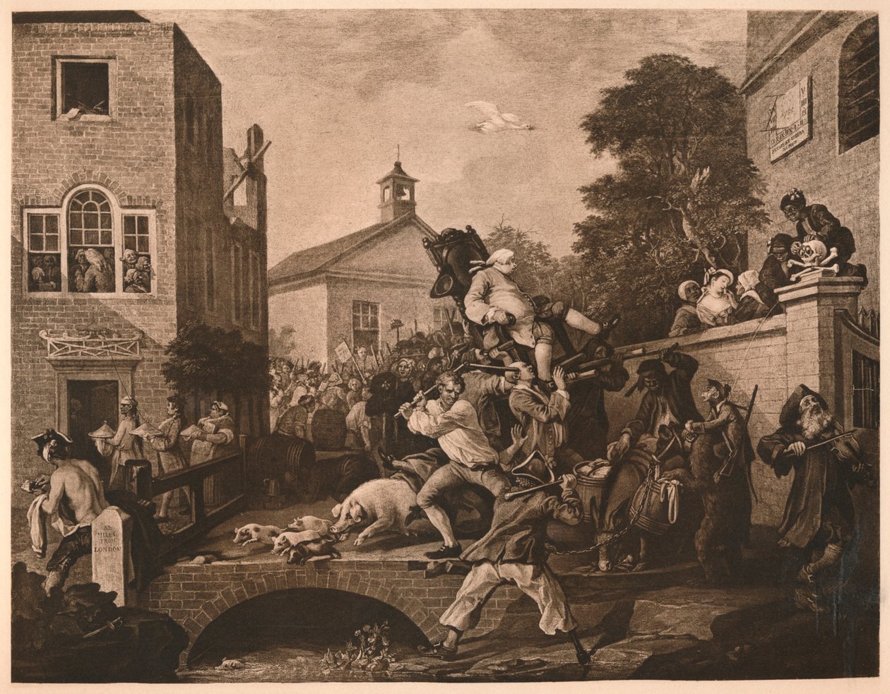 A tagok elnöke, IV. tábla A választás humoraiból, 1757 alkotó: William Hogarth