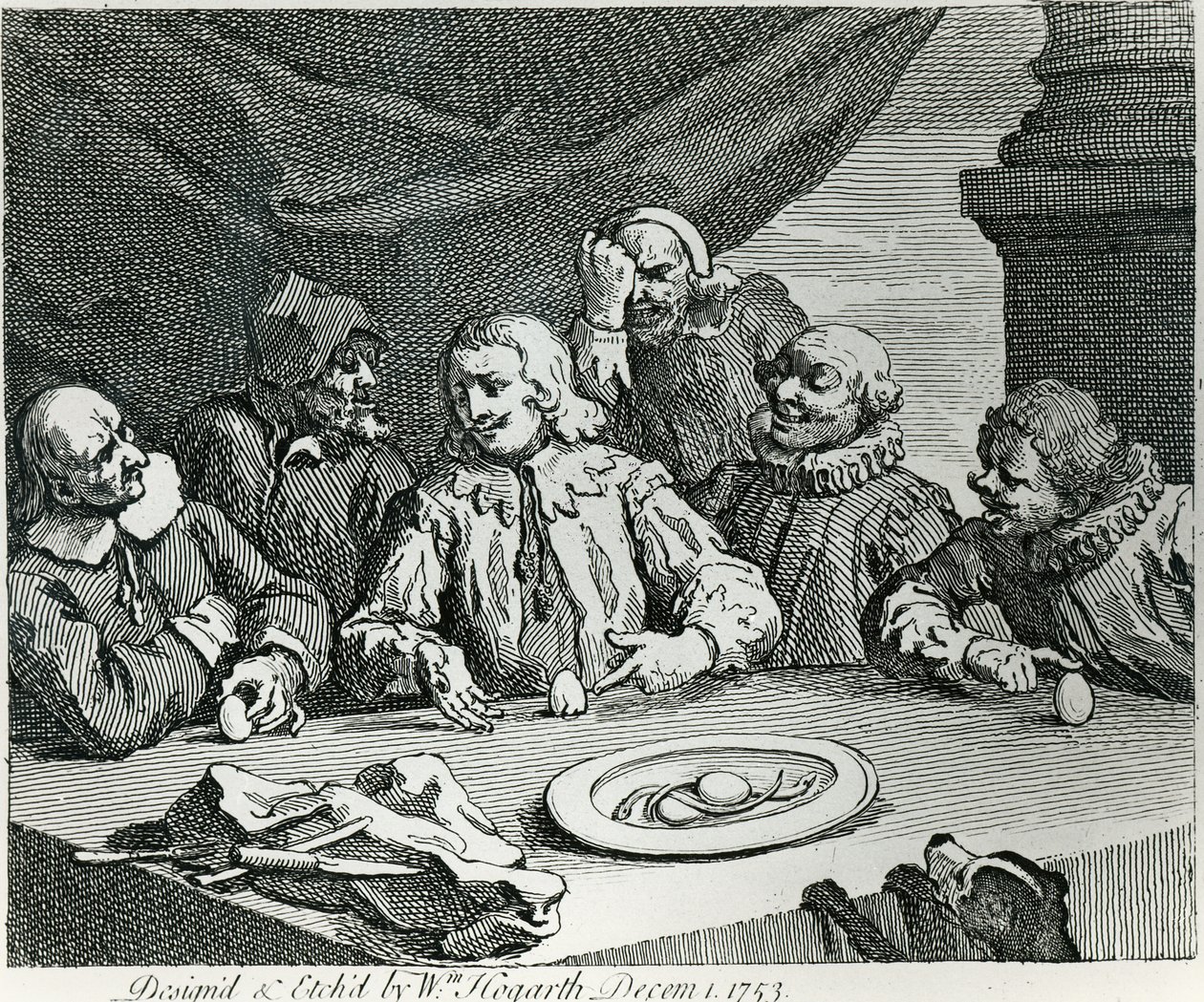 Kolumbusz megtöri a tojást, 1753 alkotó: William Hogarth
