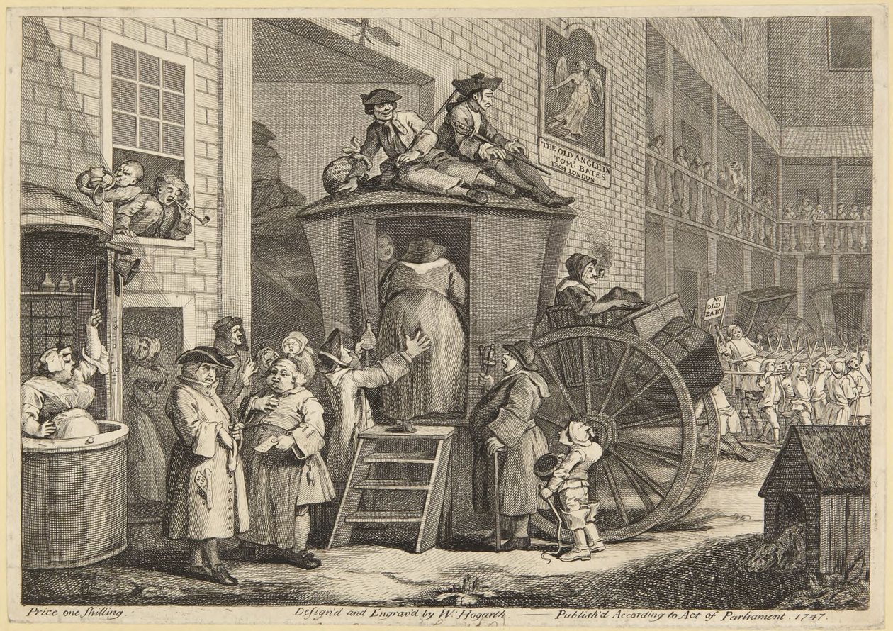 Vidéki fogadó udvara alkotó: William Hogarth