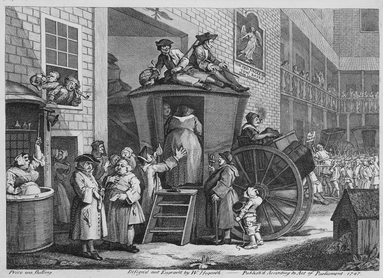 Country Inn Yard, 1747 alkotó: William Hogarth