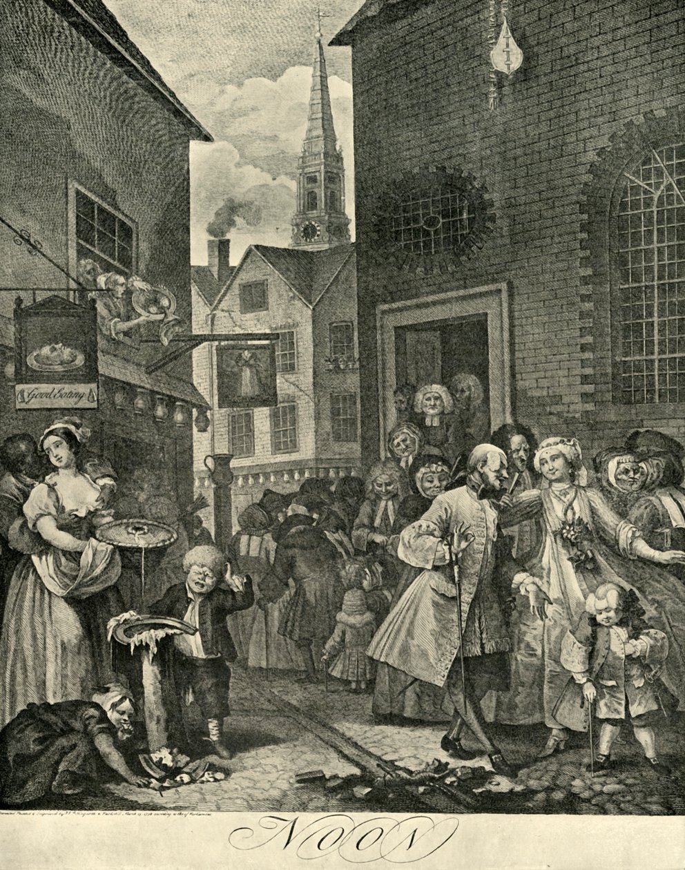 Covent Garden délben, 1738, 1925. alkotó: William Hogarth