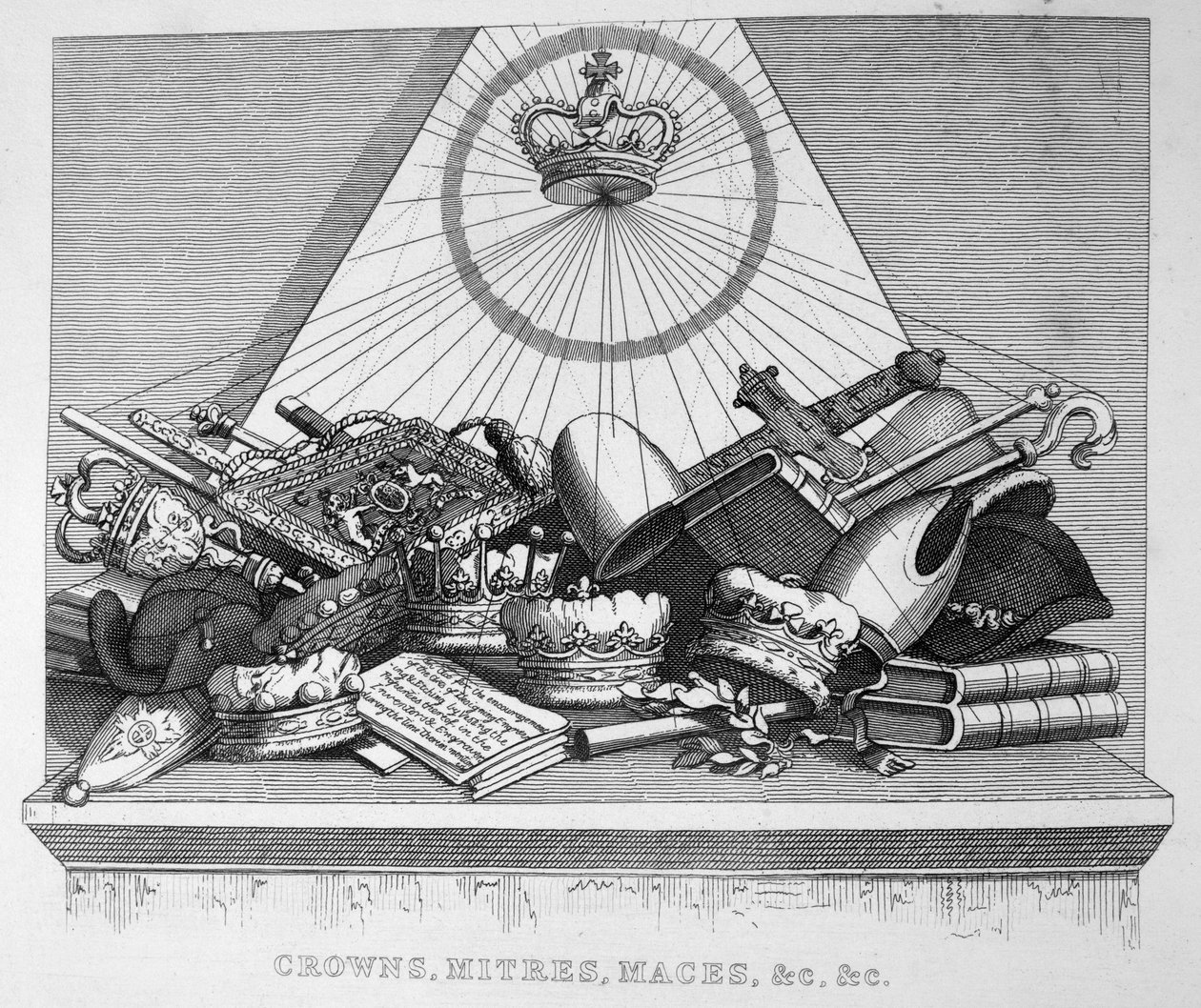Koronák, gércek, buzogányok stb., 1754 alkotó: William Hogarth