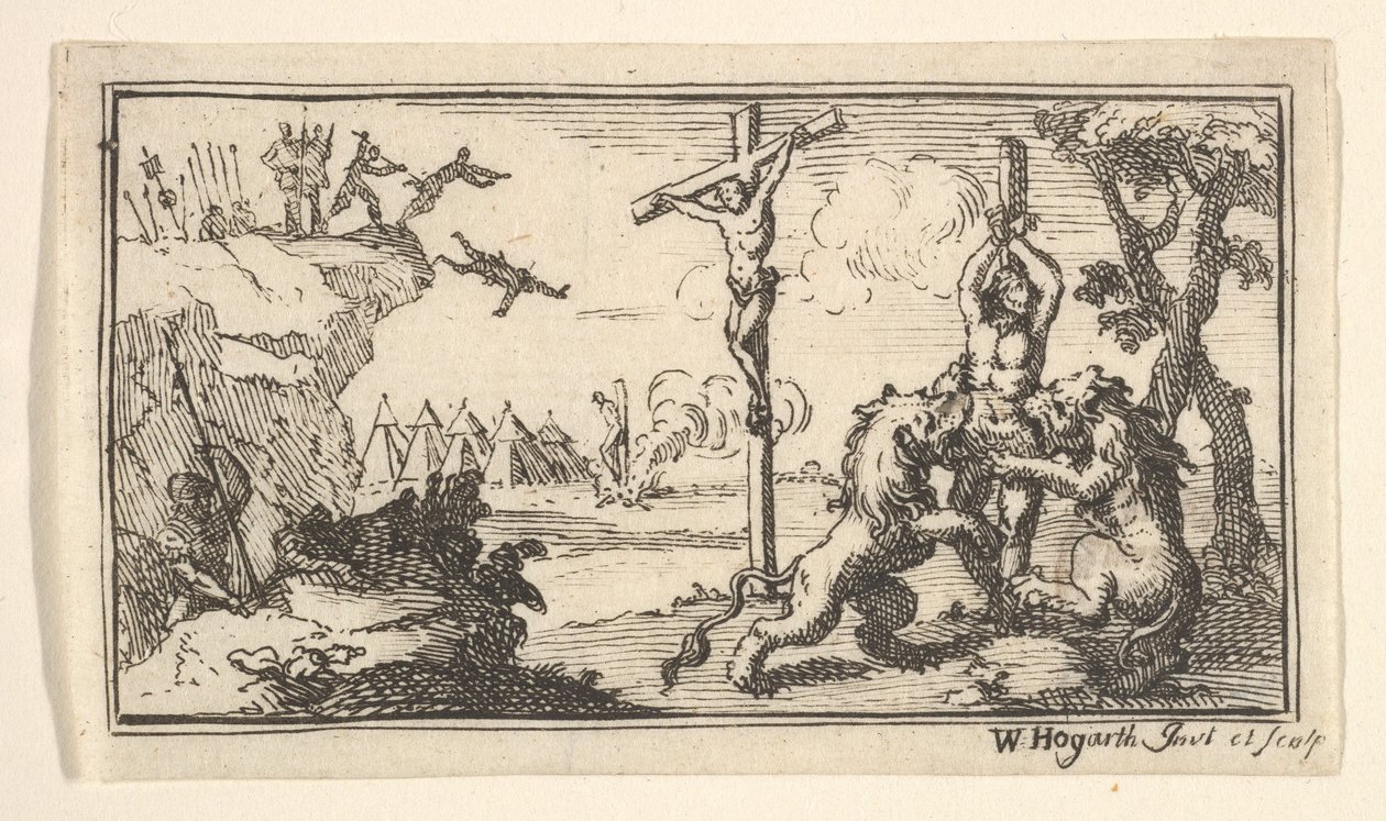 Keresztre feszítés stb. John Beaver, Roman Military Punishments, 1725, 1725 after. alkotó: William Hogarth