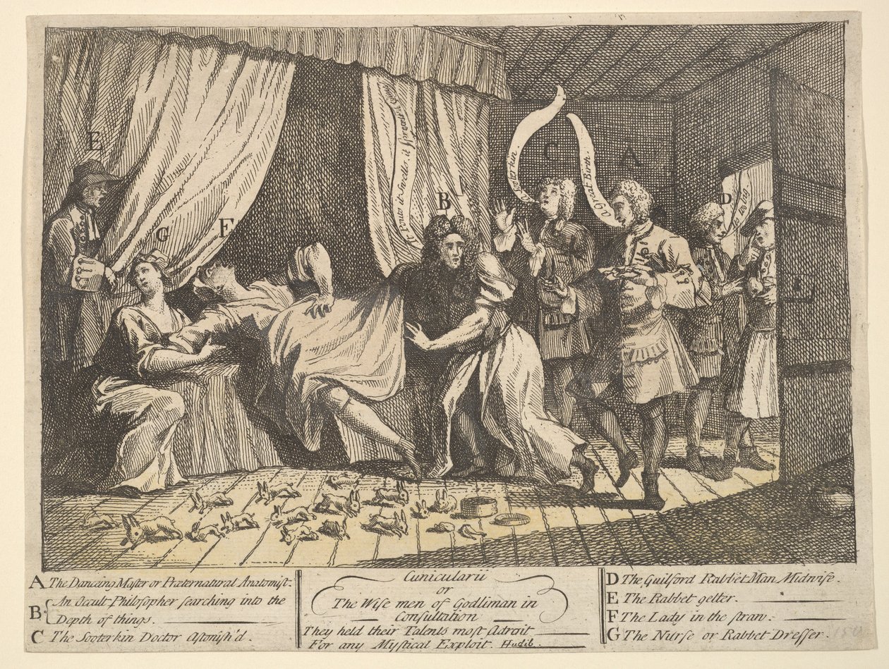 Cunicularii, avagy Godlimon bölcsei a tanácskozásban, 1726. december. alkotó: William Hogarth