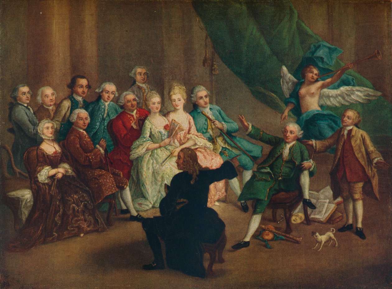David Garrick a zöld szobában, 18. század alkotó: William Hogarth