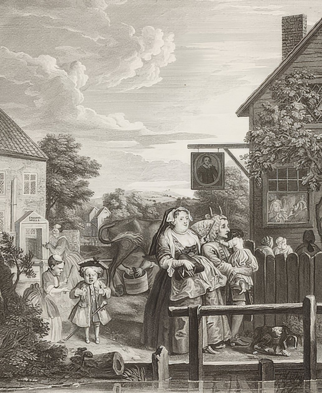 Este / este. From: The Four Times of the Day / The four times of the day. 1738 alkotó: William Hogarth